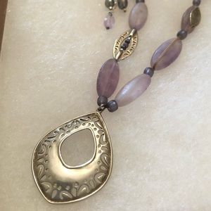 Silpada Sterling Silver Amethyst & Pearl Pendant Necklace N2015